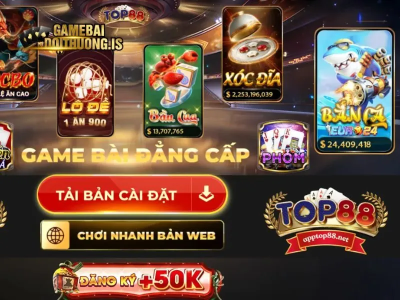 Bắn cá đổi thưởng TOP88 là thiên đường cho game thủ Việt