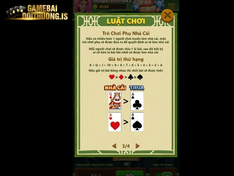 Luật chia bài cào cơ bản khi chơi 