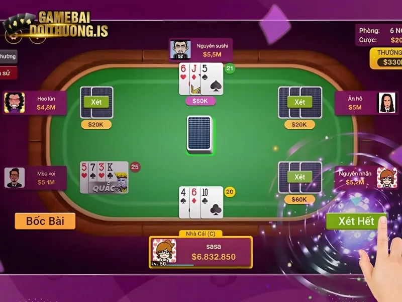 Những hành động của người chơi trong ván cược 