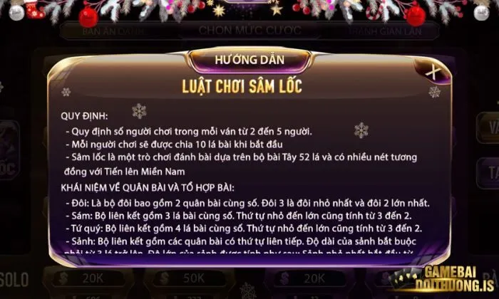 Luật chơi chi tiết của Sâm Lốc tại Mayclub