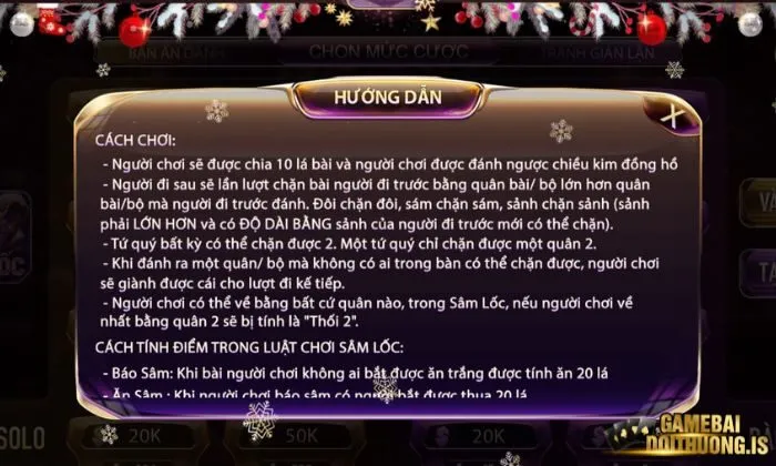 Quy tắc cơ bản của Sâm Lốc Mayclub