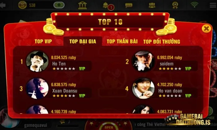 Ruby là một trong những game bài đổi thưởng hoạt động lâu năm