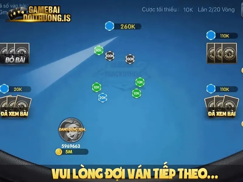 Thứ tự của các lá bài trong ván cược 